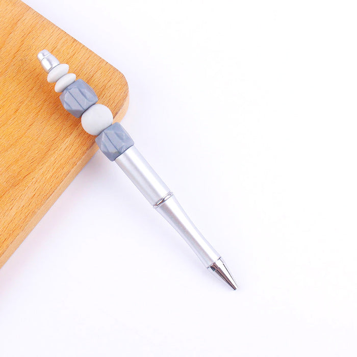 Wholesale Beadable Pens Handmade Colorful Silicone Beaded Ballpoint Pen JDC-BP-GuangTian007