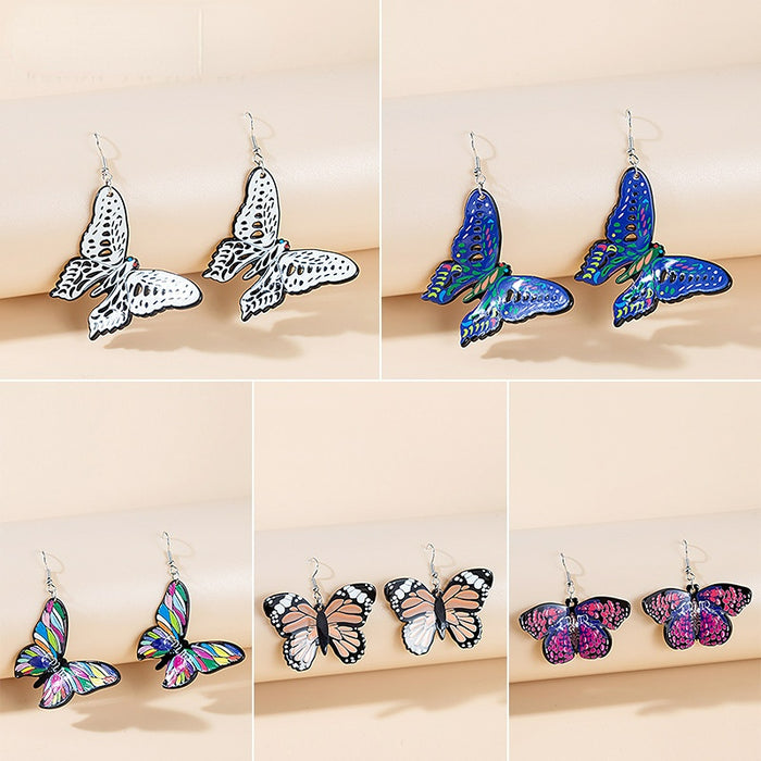 Jewelry WholesaleWholesale Colorful Glass Butterfly Acrylic Earrings JDC-ES-MDD010 Earrings 萌豆豆 %variant_option1% %variant_option2% %variant_option3%  Factory Price JoyasDeChina Joyas De China
