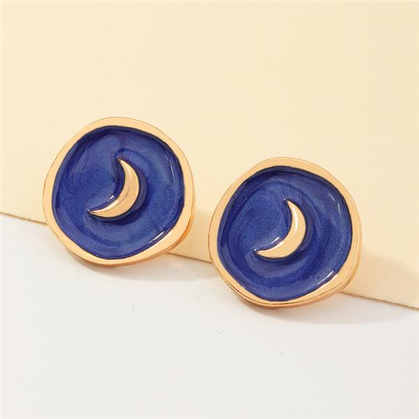 Bulk Jewelry Wholesale Alloy Love Moon Stud Earrings Lightning Oil Drop Earrings JDC-ES-e001 Wholesale factory from China YIWU China