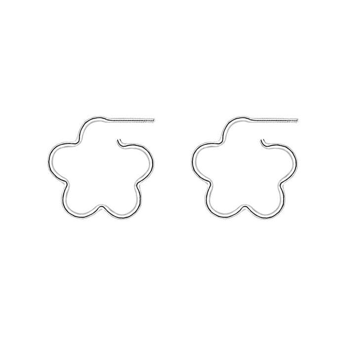Wholesale earrings silver flowers MOQ≥2 JDC-ES-congz012