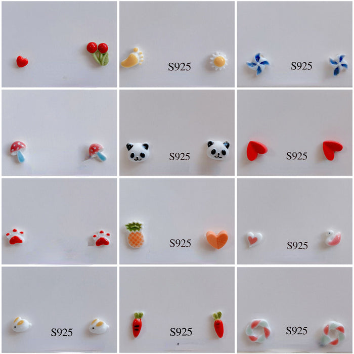 Wholesale acrylic earrings fruit love cat paws cute JDC-ES-juzi003