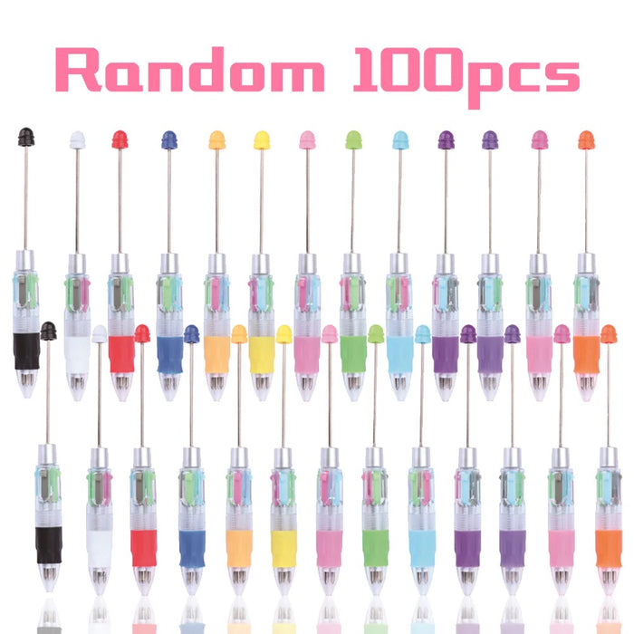 Wholesale Random 100pcs DIY for Beaded Plastic Pen Beadable Pens Multi Color Refills JDC-PN-JinBN002