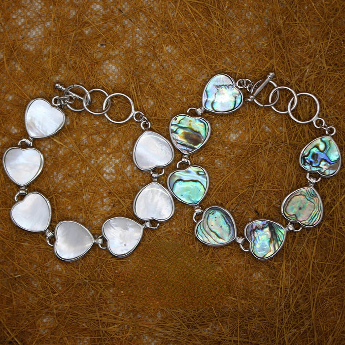 Wholesale Delicate Shell Pearl Shell Heart Bracelet Bracelet MOQ≥2 JDC-BT-jinshe002
