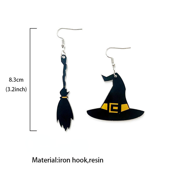 Wholesale Earrings Acrylic Halloween Wizard Crucible Moon Earrings 2 pairs JDC-ES-Qunyi003