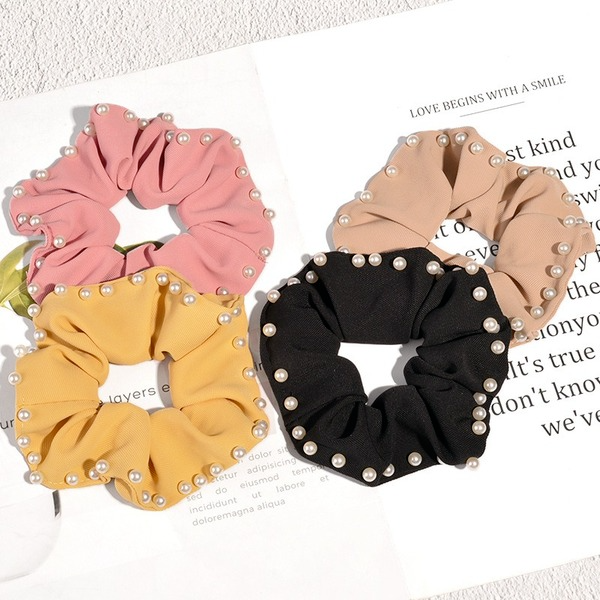 Bulk Jewelry Batch release material pearl Hair Scrunchies JDC-HS-K075 Wholesale factory from China YIWU China