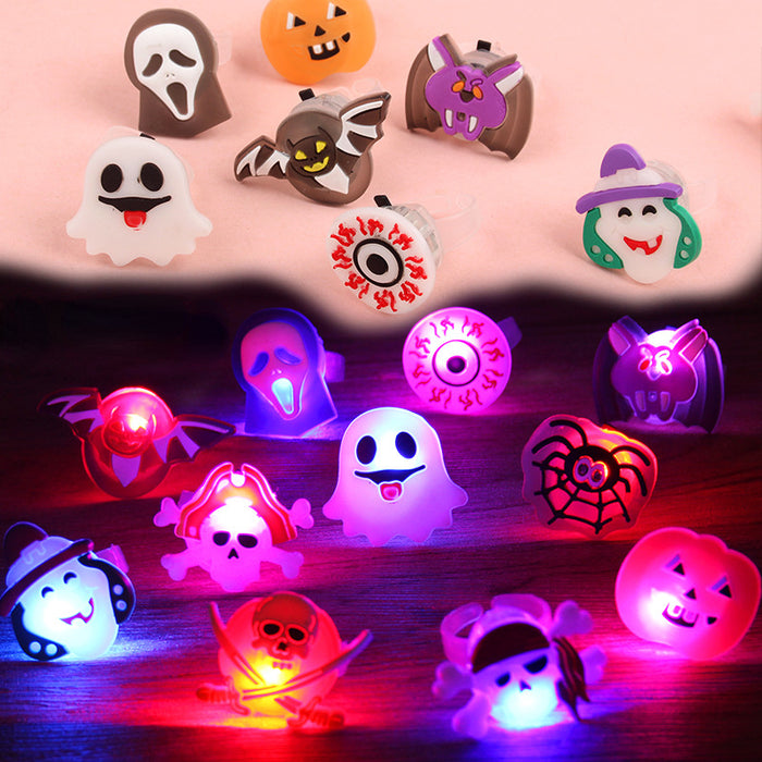Wholesale Plastic Rings Glow Finger Light LED Flash Pumpkin Glow Bracelet Children's Toys JDC-RS-HaiP002