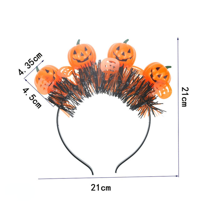 Wholesale Headband Halloween Pumpkin Grimace Festive Atmosphere glows 50pcs JDC-HD-CHSA001