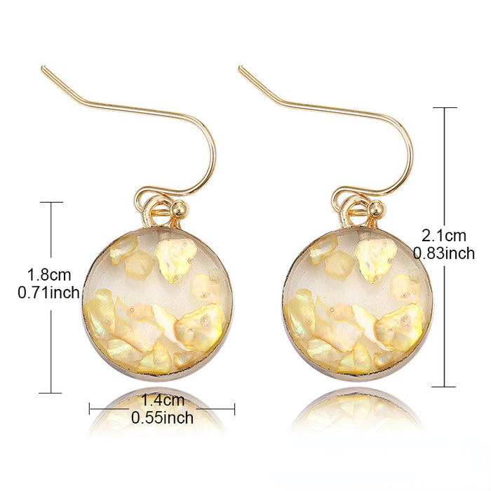 Wholesale Resin Shell Alloy Earrings MOQ≥2 JDC-ES-Zhongn018