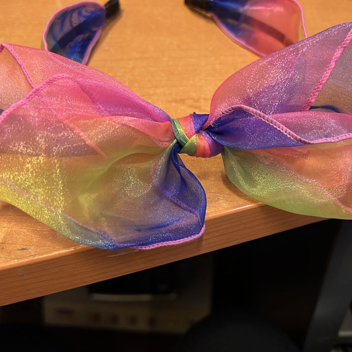 Wholesale Rainbow Color Tie Dye Bow Headband JDC-HD-001