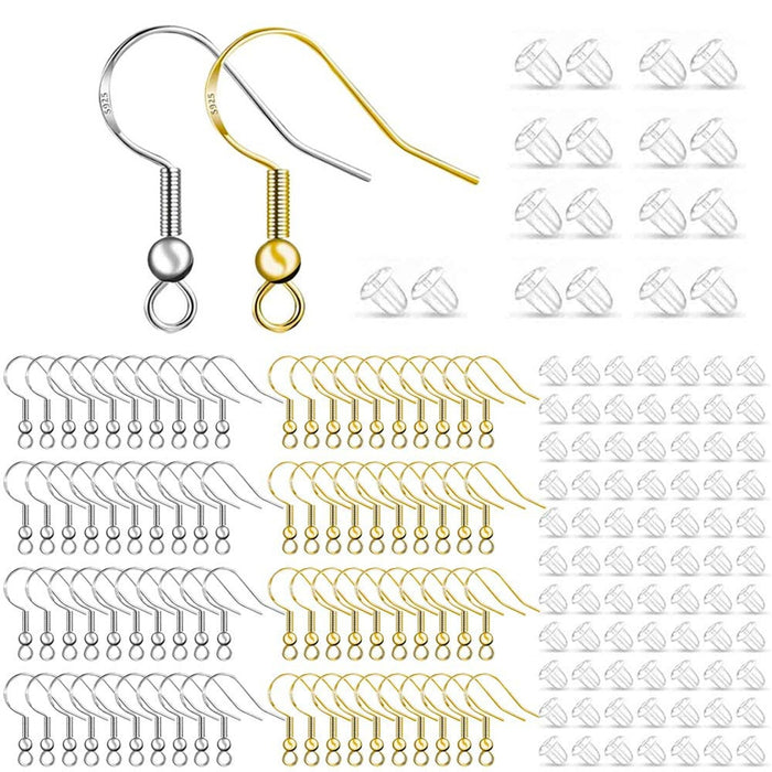 Wholesale 200pc silver plated ear hooks DIY handmade earrings earrings material JDC-ES-Youni001