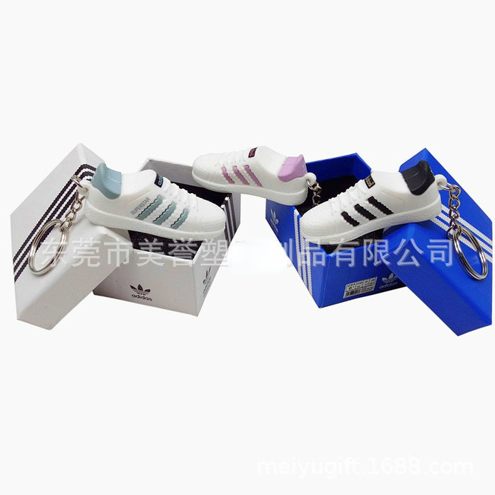 Wholesale PVC Soft Adhesive Mini White Shoes Keychain (F) MOQ≥10 JDC-KC-MeiYu003