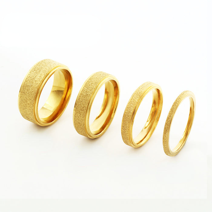 Wholesale Gold Titanium Steel Frosted Ring JDC-RS-ZhongQ004