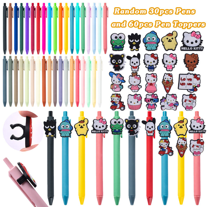 Wholesale Random Creative Cartoon 30pcs Pens and 60pcs Silicone Pen Toppers (S) JDC-PEN-003