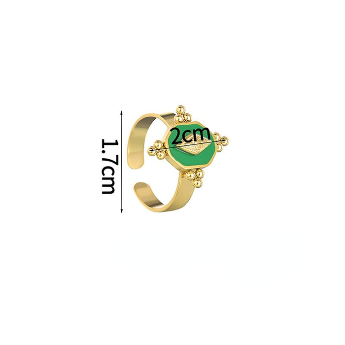Acero inoxidable al por mayor anillo de brújulas chapadas en oro JDC-RS-RXSFL014