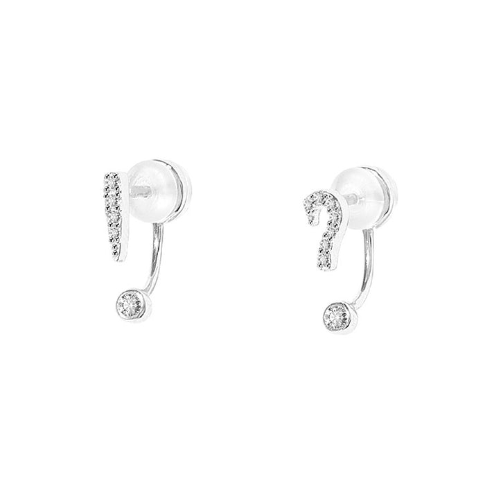 wholesale earrings silver question mark JDC-ES-congz021