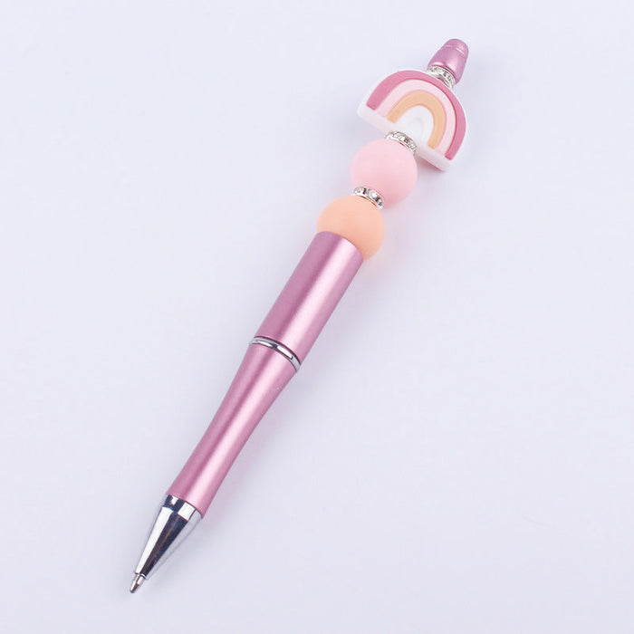 Bolígrafos al por mayor lápices arcoiris perlas de silicona bolsillo plástico bolígrafo JDC-BP-Guangtian002