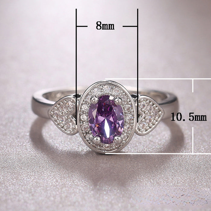 Wholesale Ring Copper Zircon Vintage Purple MOQ≥2 JDC-PREMCAOS-RS-020