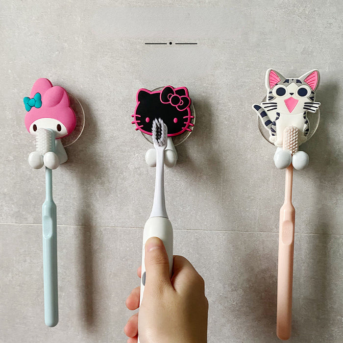 Wholesale Toothbrush Holder PVC Cute Cartoon Kitten Punch Free MOQ≥2 (S) JDC-THR-ZhiL001