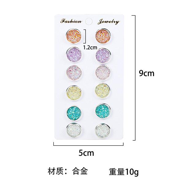 Bulk Jewelry Colorful Round Frosted Gemstone Gypsophila Stainless Steel Earrings Set JDC-ES-b019 Wholesale factory from China YIWU China