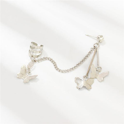 Bulk Jewelry Cool wind cool super Fairy Butterfly Earrings Silver Earbone clip wholesale JDC-ES-e003 Wholesale factory from China YIWU China