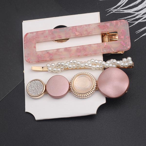 Bulk Jewelry Cute girly hairpin side clip rubber band, simple pearl sweet combination JDC-HC-h016 Wholesale factory from China YIWU China