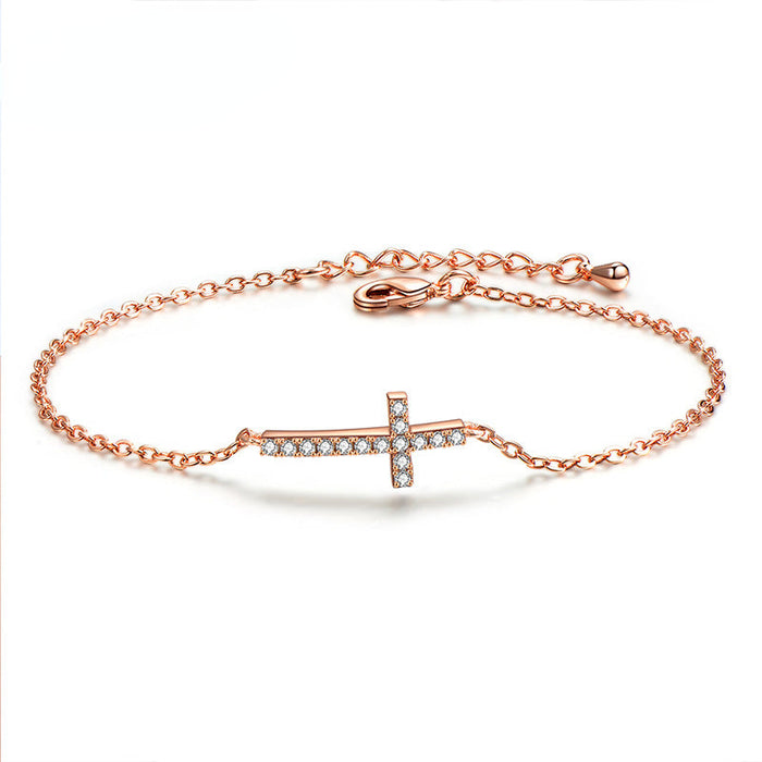 Wholesale Bracelet Copper Cross Crystal Bracelet MOQ≥2 JDC-BT-DiL020