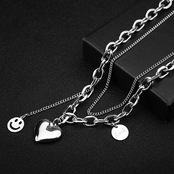 Jewelry WholesaleWholesale Titanium Steel Heart Necklace JDC-NE-ShiY001 necklaces 仕缘 %variant_option1% %variant_option2% %variant_option3%  Factory Price JoyasDeChina Joyas De China
