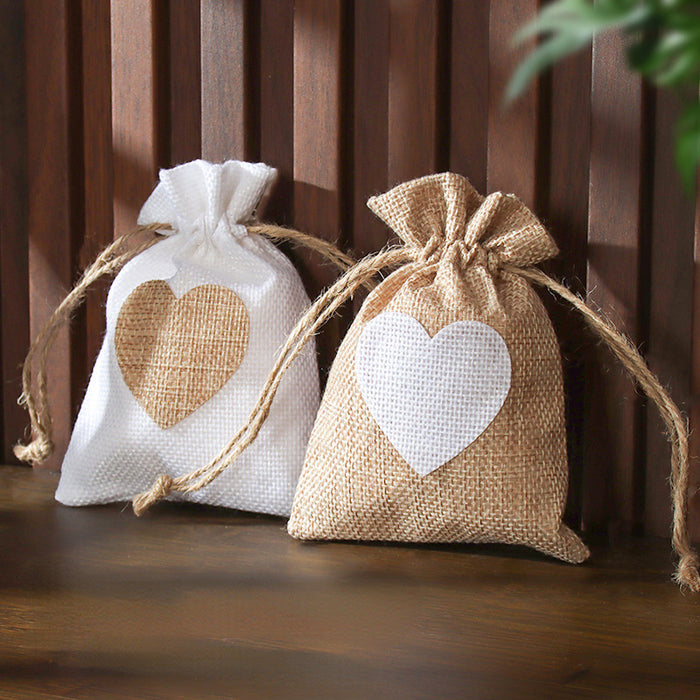 Wholesale Gift bag Cotton And Linen Bundle Pocket Love Bag  MOQ≥2 JDC-GB-QiaoC001