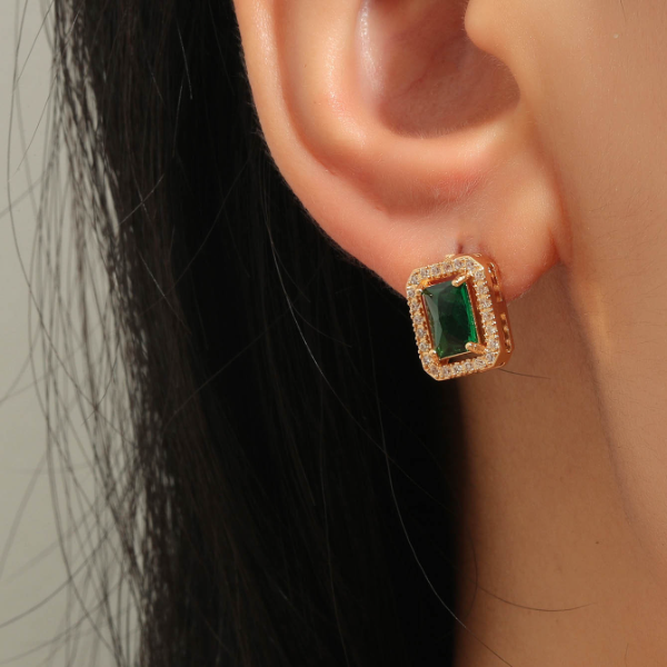 Light luxury high-end emerald earrings JDC-ES-J001