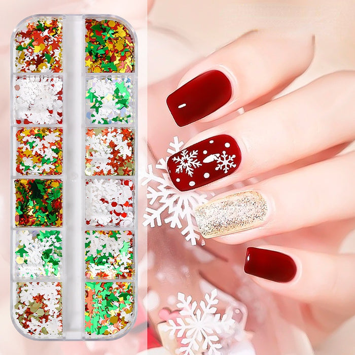 Wholesale Snowflake Sequins Slim Decorative Nails JDC-NS-ShiL007