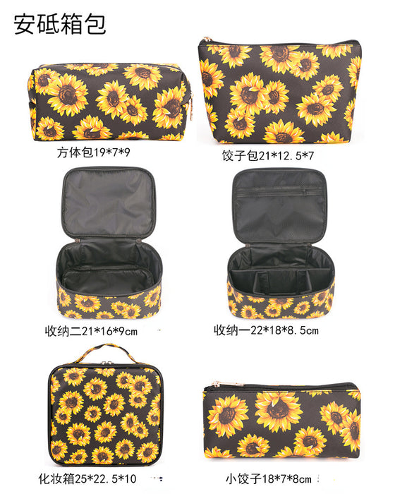 Wholesale Sunflower Cosmetic Bags Large Capacity Storage Bag MOQ≥3 JDC-CB-AD001