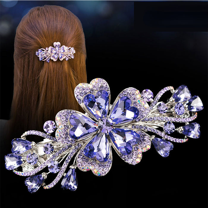 Clips de cabello al por mayor flores de diamantes de imitación jdc-hc-nyingy005
