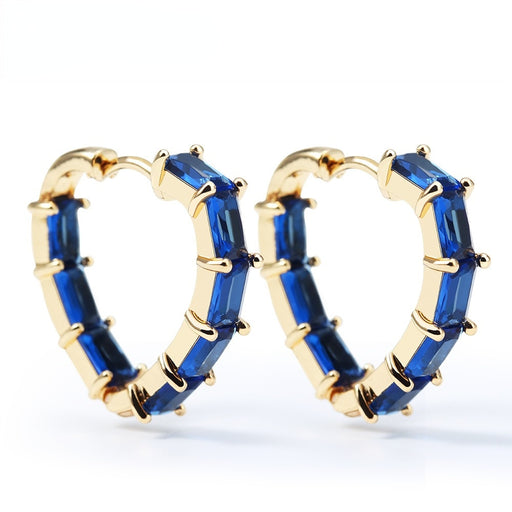 Jewelry WholesaleWholesale Peach Heart Rhinestone Blue Earrings JDC-ES-Mimeng035 Earrings 米萌 %variant_option1% %variant_option2% %variant_option3%  Factory Price JoyasDeChina Joyas De China