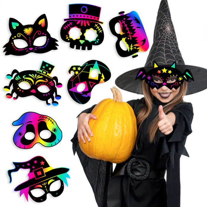 Wholesale DIY Scratch Masks Halloween Kids Party MOQ≥8 JDC-DIY-YaH001