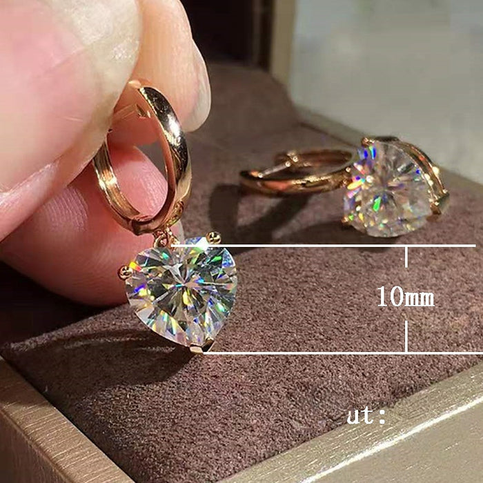 Wholesale Zircon Heart Shaped Copper Earrings MOQ≥2 JDC-ES-Caos026