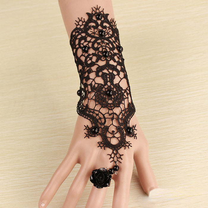 Wholesale Pearl Lace Flower Bracelet Rings MOQ≥2 JDC-RS-FengY002