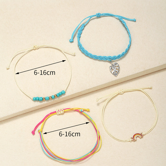 Wholesale Bracelet Combination Boho Wax Thread Braided Wave Bracelet Set JDC-BT-ZengZ021