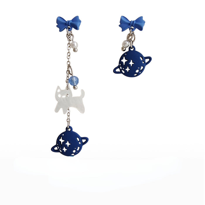 Wholesale earrings other blue bow JDC-ES-BLD007