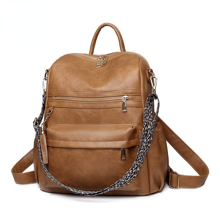 Wholesale Backpack PU Leopard Print Large Capacity JDC-BP-ZLD006