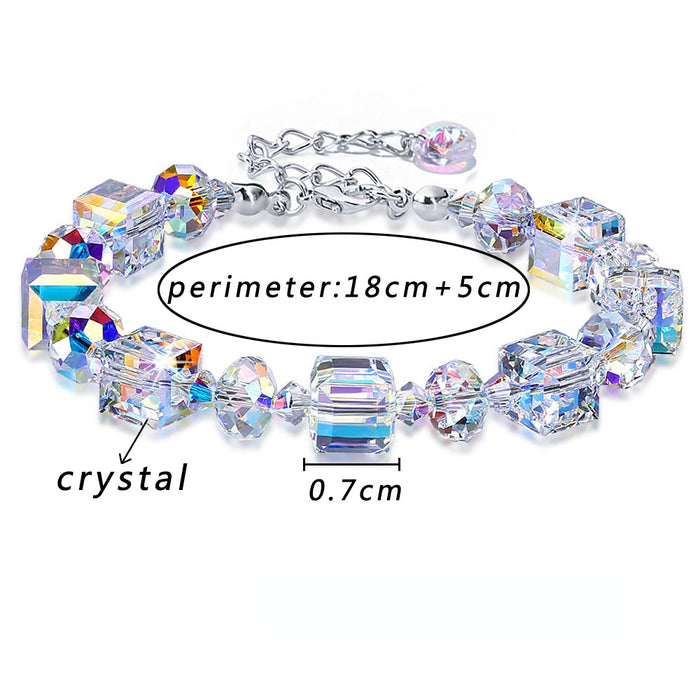 Wholesale Faceted Crystal Stone Bracelet MOQ≥3 JDC-BT-QiuX010
