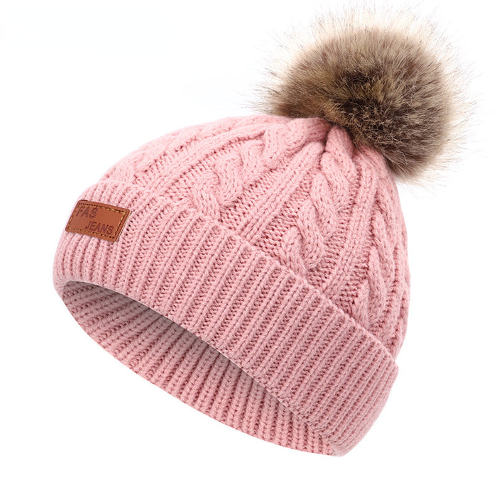 Wholesale Hat Cotton Twist Knit Hat Removable Hair Ball JDC-FH-BDe001