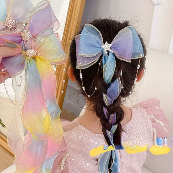 Wholesale Mesh Children's Bow Ribbon Hair Clip MOQ≥2 JDC-HC-Chengfei007