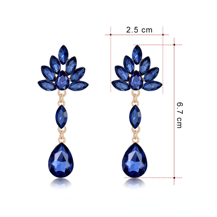 Wholesale Zinc Alloy Colorful Gemstone Tassel Glass Earrings JDC-ES-GSDB054