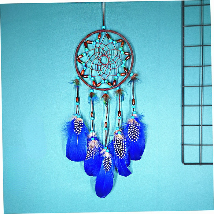 Jewelry WholesaleWholesale Blue Indian Peacock Feather Iron Hoop Dreamcatcher JDC-DC-ZZe001 Dreamcatcher 振泽 %variant_option1% %variant_option2% %variant_option3%  Factory Price JoyasDeChina Joyas De China