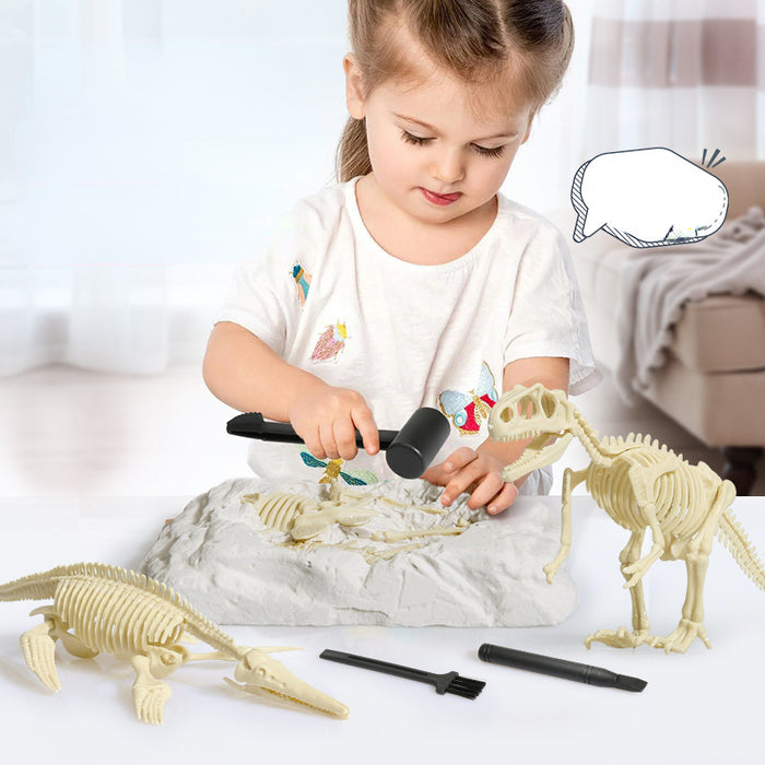 Diy de plástico de plástico de plástico de bricolaje para niños al por mayor Dinosaurio arqueológico MOQ≥2 JDC-FT-LeBaO001