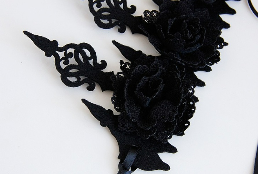 Wholesale Black Crown Halloween Women's Wreath Headband  MOQ≥5 JDC-HD-HeiY001