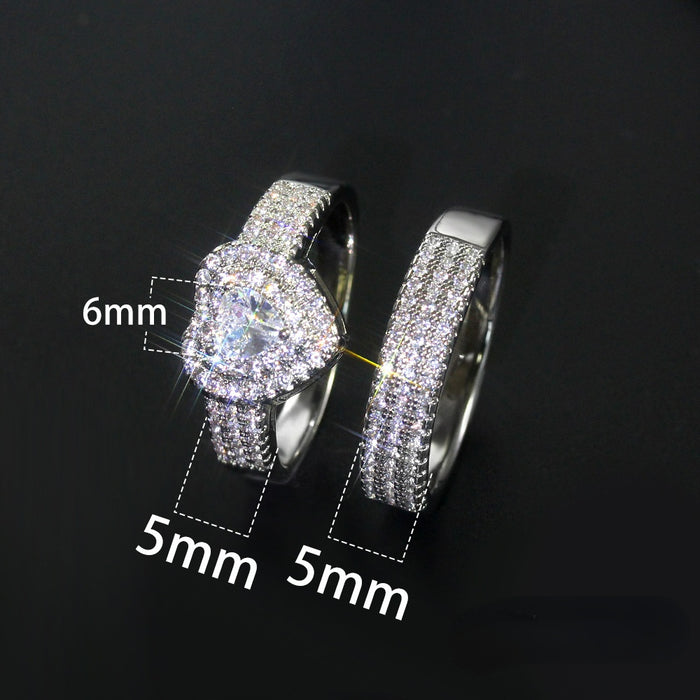Jewelry WholesaleWholesale Heart Rhinestone Zircon Electroplated Copper Couple Ring JDC-RS-MiMeng046 Rings 米萌 %variant_option1% %variant_option2% %variant_option3%  Factory Price JoyasDeChina Joyas De China