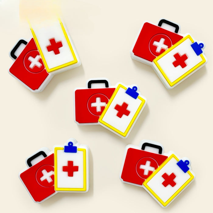 Wholesale 10pcs Cartoon First Aid Kit Silicone Beads Focal Beads JDC-BDS-WDX058