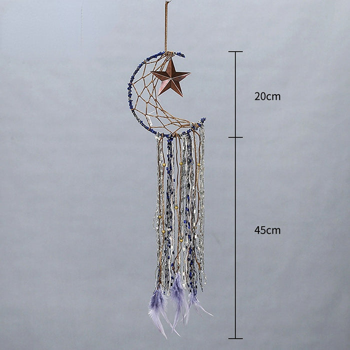Wholesale Moon Star Woven Feather Dreamcatcher MOQ≥2 JDC-DC-DYue003