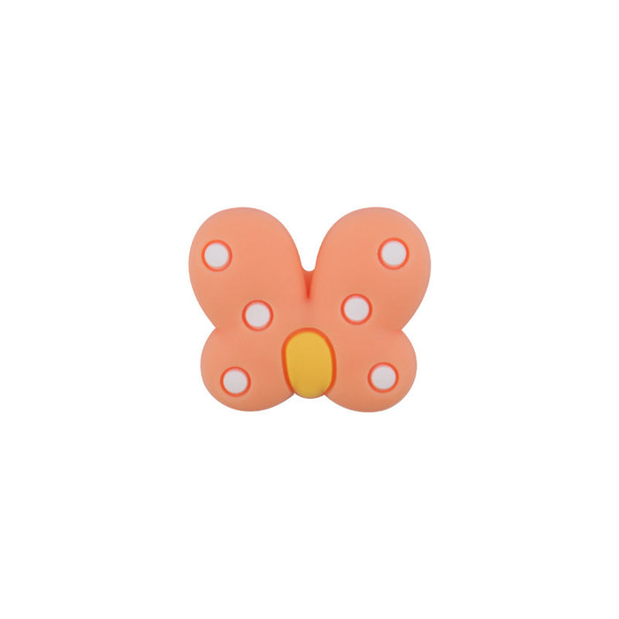 Al por mayor de 28 mm de dibujos animados de silicona de la mariposa JDC-BDS-BAOQIN012